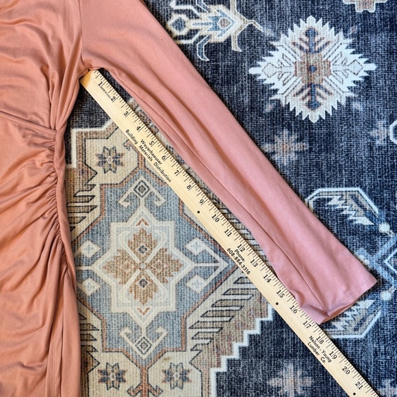 Ambiance Women’s Pink Long Sleeve Soft Wrap Dress Size Large - Picture 10 of 10